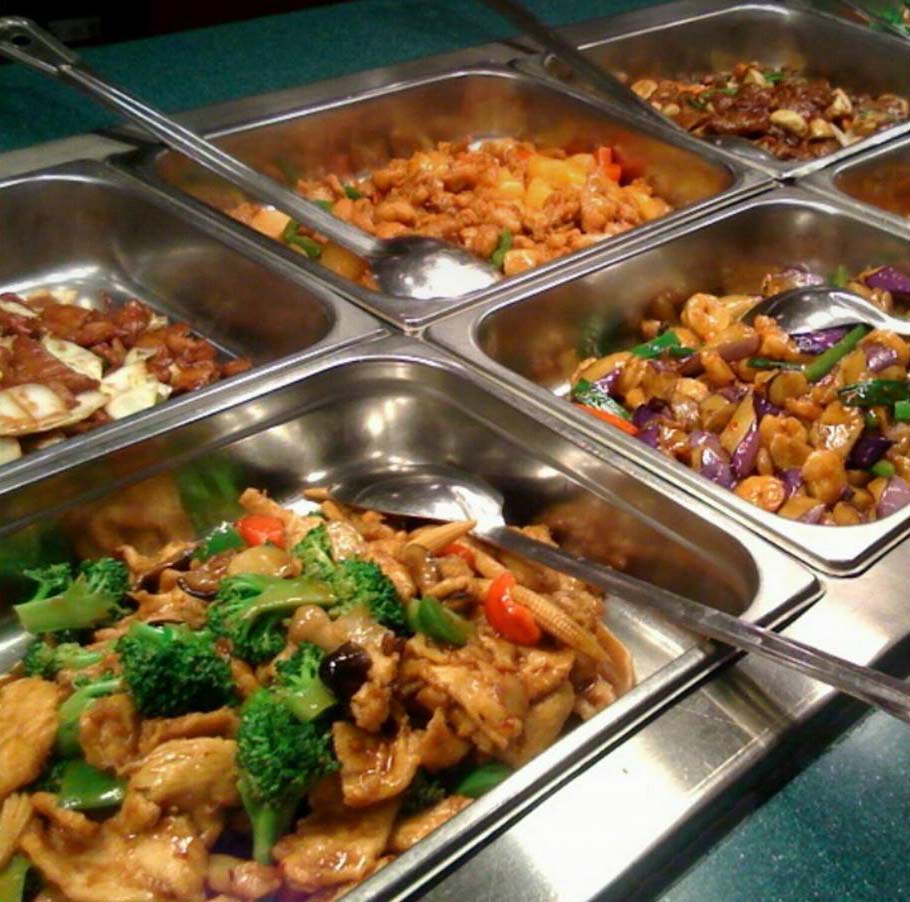 Asian buffet food