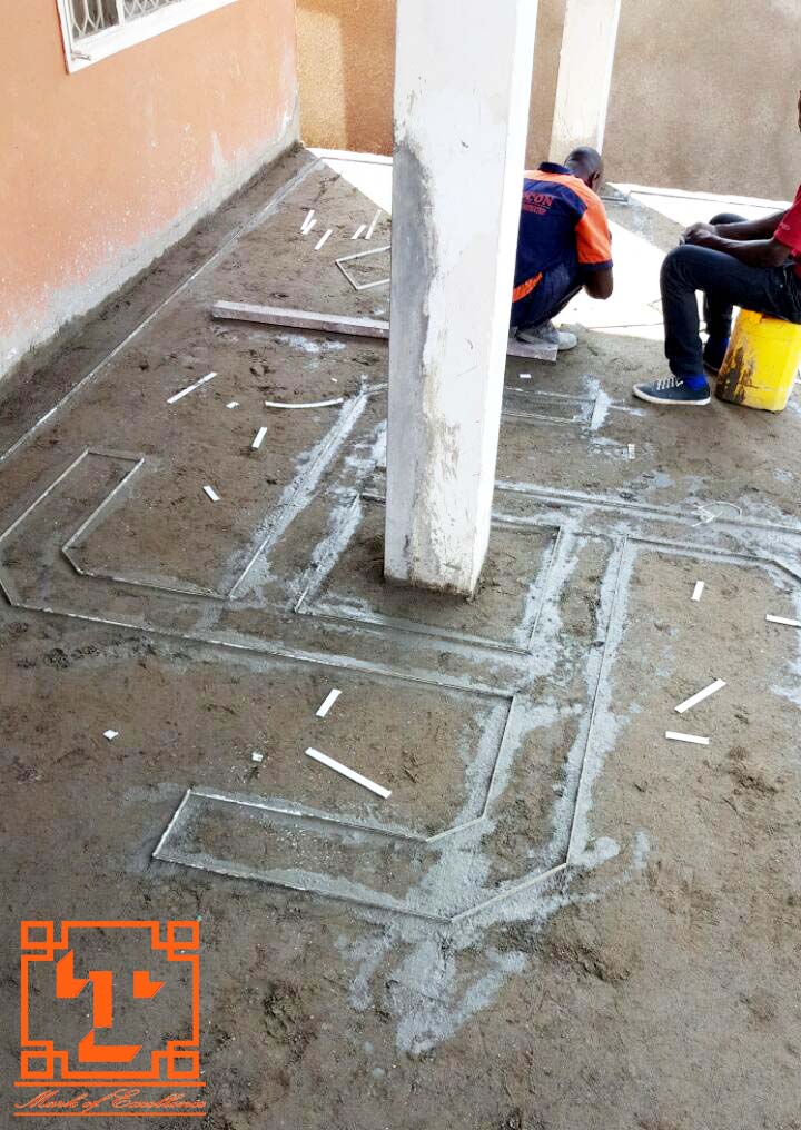 Terrazzo Floor Preparation & Construction in Kampala Uganda, Topcon Granite & Terrazzo Uganda