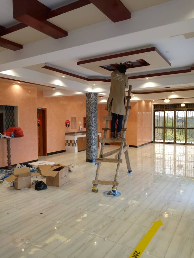 Gypsum Interior Designing in Uganda. Other Works: Suspended Ceiling, PVC Ceiling, Gypsum Partitions and Painting Works in Kampala Uganda. Hometec Interiors Uganda. Ugabox