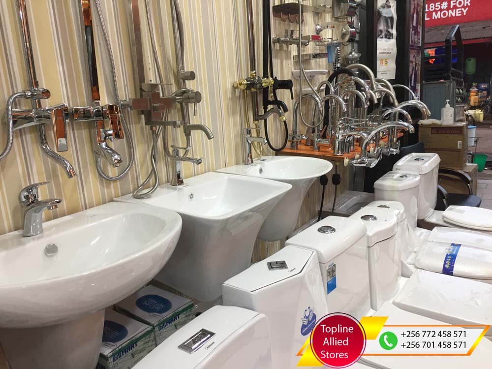 Ceramic Toilets in Uganda. Toilet Seats, Sanitaryware in Uganda, Toilet & Bathroom Fittings and Accessories in Uganda, Topline Allied Stores Uganda for Supply of: Plumbing Materials, Building Materials, Kitchen Furnishing, Tiles, Ceramics and General Hardware in Nakasero Kampala Uganda, Ugabox