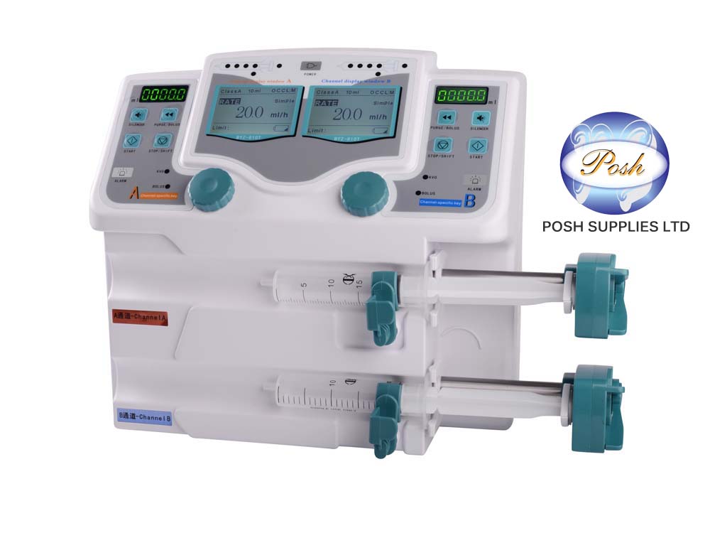 Double Syringe Pumps for Sale in Kampala Uganda. Theatre Equipment Uganda, Medical Supply, Medical Equipment, Hospital, Clinic & Medicare Equipment Kampala Uganda. Posh Supplies Ltd Uganda, Ugabox