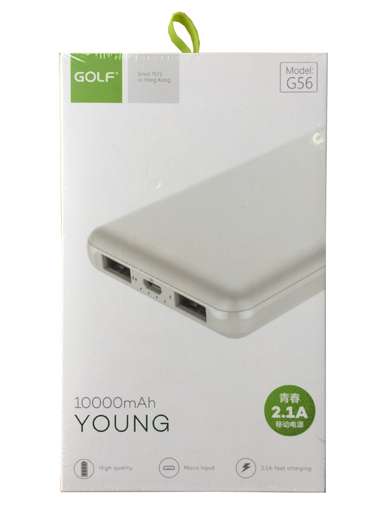Golf 10000mAh Young Power Bank for Sale in Uganda. Power Bank for for Smartphone, Pad, MP3, GPS Devices. Electronics Shop in Kampala Uganda, Ugabox