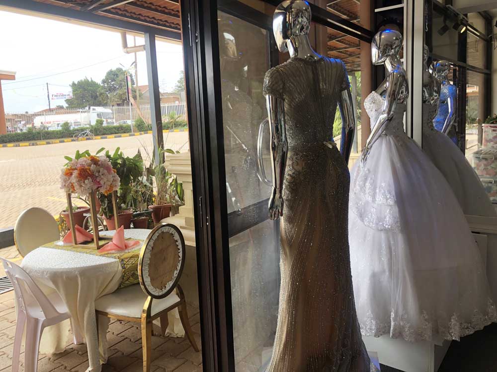 Bridal Services in Kampala Uganda. Slick Bridal And Events Uganda Services Offered: Bridal Wear, Bridal Gowns, Bridesmaid Dresses, Dresses for Wedding, Event Decor, Florist, Gift Shop at Akamwesi Shopping Mall in Kampala Uganda. Ugabox