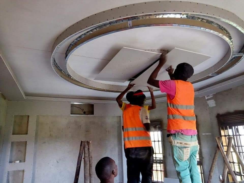 Gypsum Design: Ceilings, Partitions, Display Units, Gypsum Board Ceiling Design, Construction Works: Interior and Exterior Design, Oldvoi Uganda Limited, Ugabox