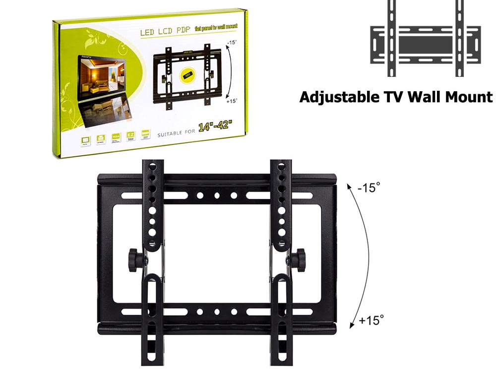 LED LCD PDP Flat Panel TV Wall Mount Suitable For 14-42 inches TVs (Adjustable) For Sale in Kampala Uganda, Electronics Shop in Uganda, Electronics Shop in Uganda, Home Entertainment, Electronics/Satellite Equipment Supplier in Uganda, The Satellite Shop Uganda, Ugabox