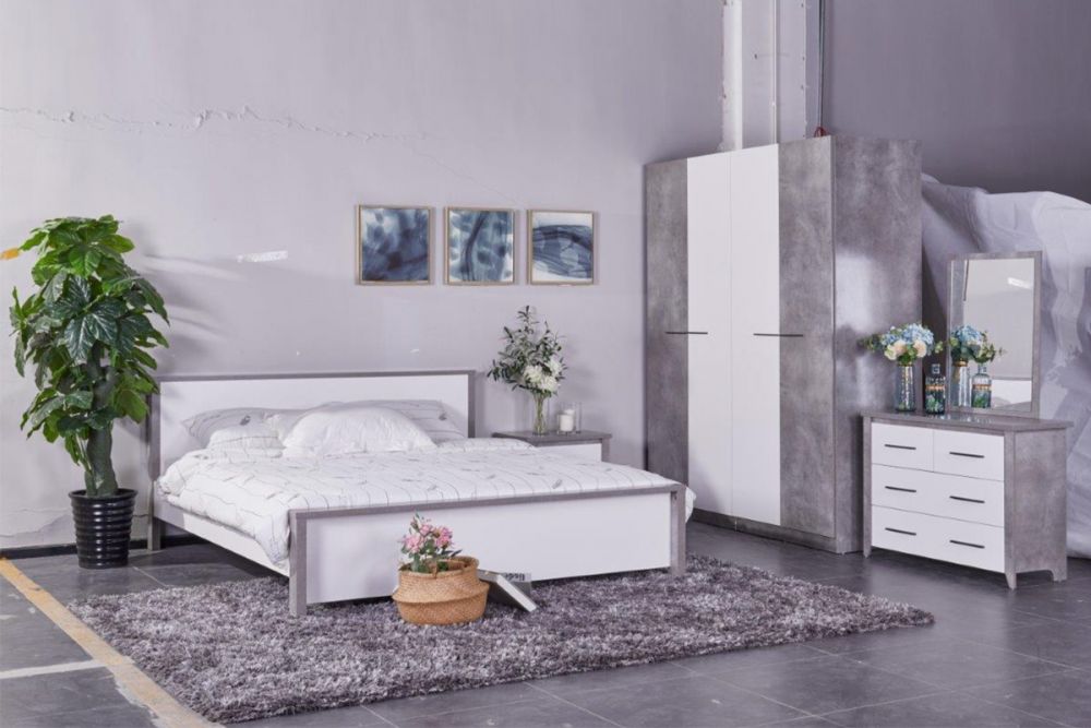 Bed (Allano 180X200 King Bed Cemment White Set), Bedroom Furniture for Sale in Kampala Uganda, Office and Home Furniture in Uganda, Hotel Furniture Shop in Kampala Uganda, Danube Home Uganda, Ugabox