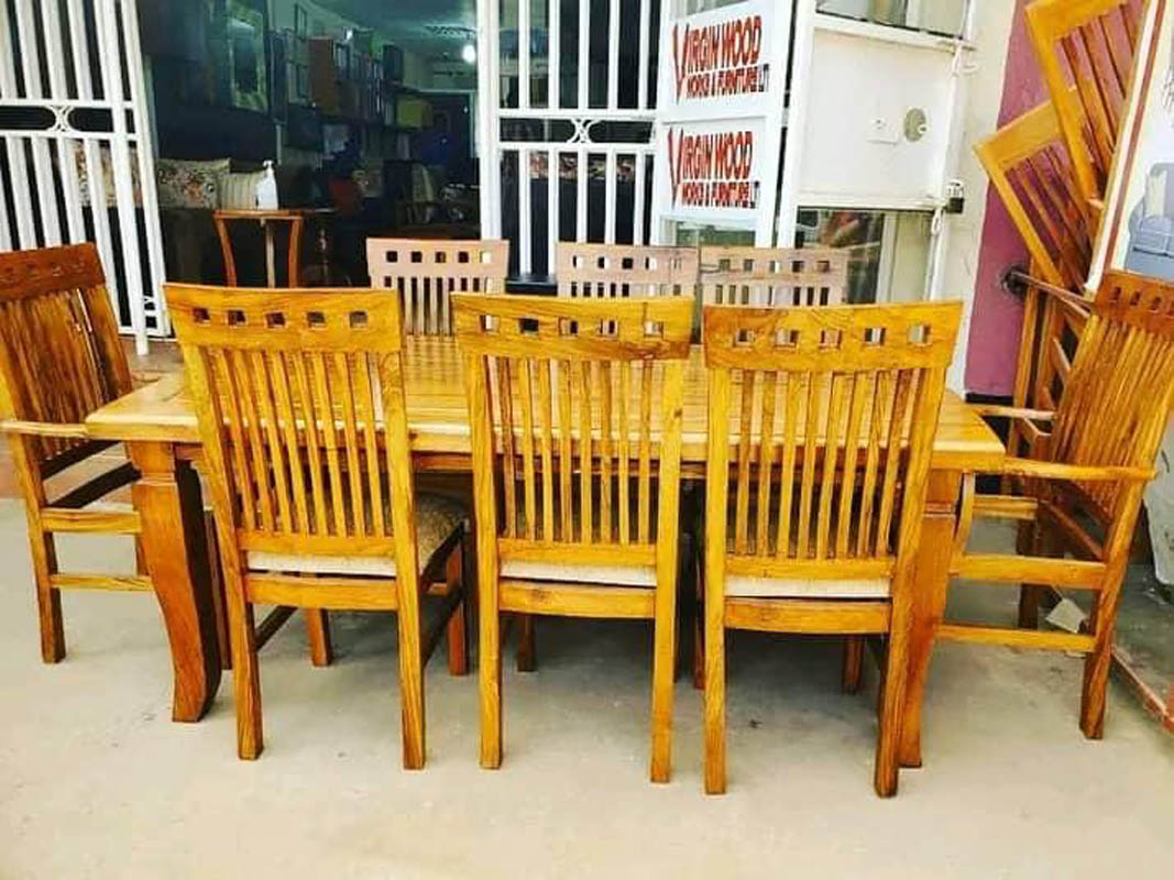 Dining Tables for Sale in Kampala Uganda. Custom Made Wooden Dining Tables Uganda. Virgin Wood Works And Furniture Ltd, Leading Manufacturer And Supplier of Wood Furniture Products in Kampala Uganda, East Africa. Ugabox.com