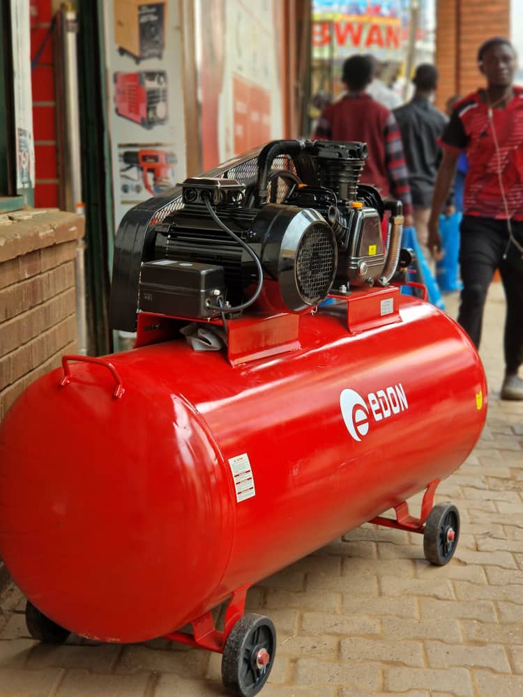 Price in Uganda for Air Compressor. UGX: 000. 50 Litres Air Compressor Portable Edon Brand 100% Copper Motor for Sale in Kampala Uganda. Air Compressor Application: For Paint Spraying, Car Tyre Inflation, For Auto/Garage Service Stations, Furniture And Metal Workshops. Machine World Uganda, Leading Air Compressors Company in Uganda: Supplier, Importer, Distributor, Assembler and Installer of Domestic and Industrial Air Compression Machinery in Kampala-Uganda, East Africa: Kigali-Rwanda, Nairobi-Mombasa-Kenya, Juba-South Sudan, DRC-Congo, Tanzania. Ugabox Machinery Marketing Platform Uganda | Ugabox.com