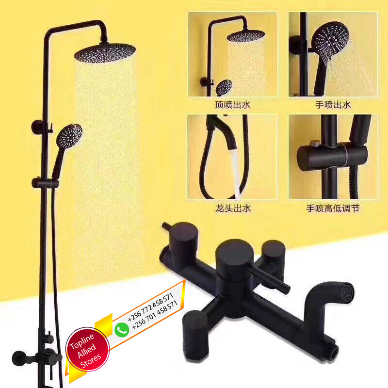 Shower stand Mixers Black in Uganda, Sanitaryware, Toilet & Bathroom Accessories in Uganda, Topline Allied Stores Uganda for Supply of: Plumbing Materials, Building Materials, Kitchen Furnishing, Tiles, Ceramics and General Hardware in Nakasero Kampala Uganda, Ugabox