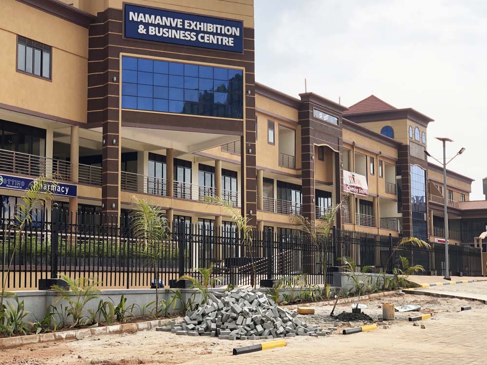 Namanve Exhibition And Business Centre Uganda. Namanve Industrial And Business Park Kampala-Jinja Highway. Services: Shop Spaces Available For Rent, Office Space, Product Show Rooms, Accommodation Services, Master Super Market, Restaurants, Banks, Forex Bureaus, Logistics Companies, Clearing And Forwarding Companies, Fashion Stores/Clothes Stores, Beauty Salons, Exhibition Spaces/Halls, Furniture Stores, Car Washing Bay. Location: Bweyogerere Ward, Southeastern side of Kira Municipality, Wakiso District, Bordering Mukono District. Ugabox