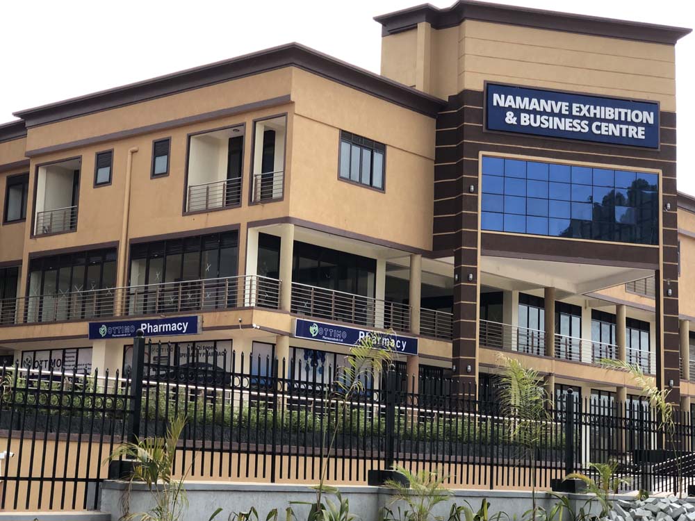 Namanve Exhibition And Business Centre Uganda. Namanve Industrial And Business Park Kampala-Jinja Highway. Services: Shop Spaces Available For Rent, Office Space, Product Show Rooms, Accommodation Services, Master Super Market, Restaurants, Banks, Forex Bureaus, Logistics Companies, Clearing And Forwarding Companies, Fashion Stores/Clothes Stores, Beauty Salons, Exhibition Spaces/Halls, Furniture Stores, Car Washing Bay. Location: Bweyogerere Ward, Southeastern side of Kira Municipality, Wakiso District, Bordering Mukono District. Ugabox